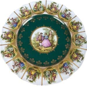 Antique Porcelain Plate JKW Carlsbad Fragonard Love Story Royal Vienna Rococo